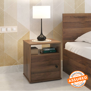 Deals Daily Design Zoey Engineered Wood Bedside Table in Classic Walnut Finish