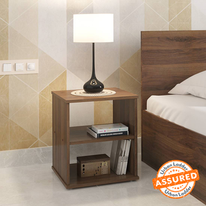 Simplywud All Products Design Zoey Engineered Wood Bedside Table in Classic Walnut Finish