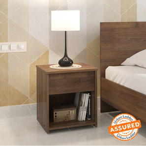 Bedside Tables Design Zoey Engineered Wood Bedside Table in Classic Walnut Finish