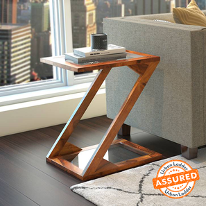 Zeta Glass Top Side Table - Urban Ladder