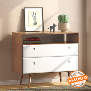 Roswell chest of two drawers white amber walnut finish lp