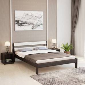 Engineered Wood Bed Design Roverb Engineered Wood Queen Size Non Storage Bed in Wenge & White Finish