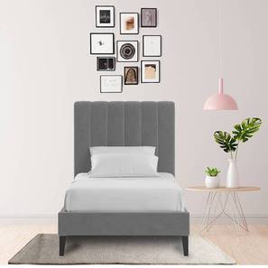 Athens White Single Bed Design Lainie Solid Wood Single Size Upholstered Bed in White Finish