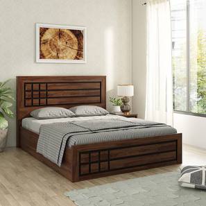 Hydraulic Bed Design Design Boston Engineered Wood King Size Hydraulic Storage Bed in Sheesham Wood Finish