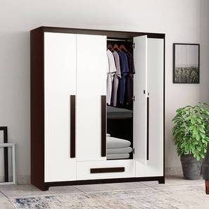 Trevi Design Regal Engineered Wood 4 Door Wardrobe in White & Walnut Finish