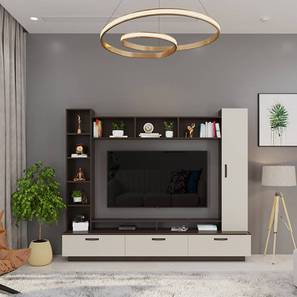 Bluewud Design Fenily Engineered Wood Free Standing TV Unit in Wenge & White Finish