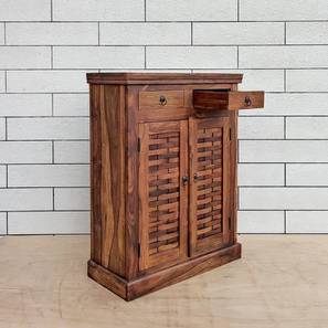 Living Storage In Vijayawada Design Strip Solid Wood Shoe Rack in Melamine Finish