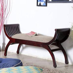 Fabric Benches Design Amira Solid Wood Bench in Melamine Brown