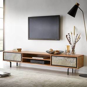 Living Storage In Bhopal Design Jarrah Solid Wood TV Unit in Melamine Finish