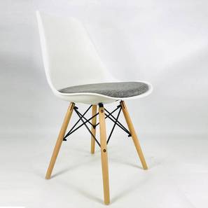 Plastic Chairs Design Lambert Lounge Chair in White & Light Grey Fabric