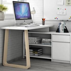Office Table And Chair Design Juda Engineered Wood Study Table in Frosty White Finish