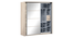 Loretta Sliding Door Wardrobe (With Mirror Mirror, Sonoma Oak and Silver Grey Finish) by Urban Ladder - Dimension Design 1 - 