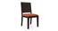 Julian 4 Seater Dining Table with Set of Oribi Upholstered Dining Chairs in Mahogany Finish Colour: Burnt Orange (Mahogany Finish) by Urban Ladder - Design 1 Close View - 810650