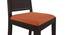 Julian 4 Seater Dining Table with Set of Oribi Upholstered Dining Chairs in Mahogany Finish Colour: Burnt Orange (Mahogany Finish) by Urban Ladder - Design 1 Top Image - 810662