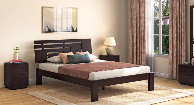 Stockholm Bed (Solid Wood) (Mahogany Finish, King Bed Size) by Urban Ladder - Side View - 811171