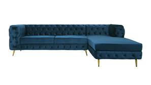 Ivanka Velvet Sectional Sofa (Teal Blue)