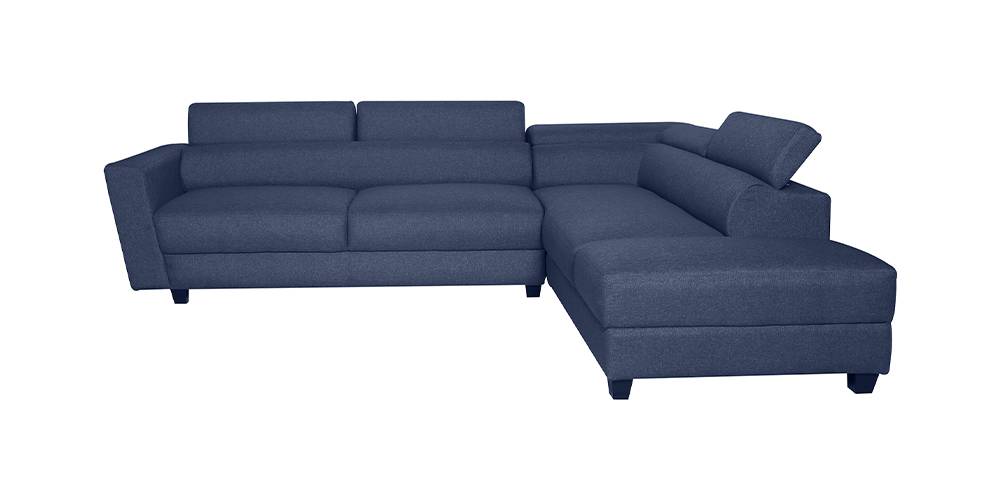 Merish Fabric LHS Sectional Sofa (Denim Blue) by Urban Ladder - - 