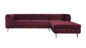 Ivanka Velvet Sectional Sofa (Wine Red)