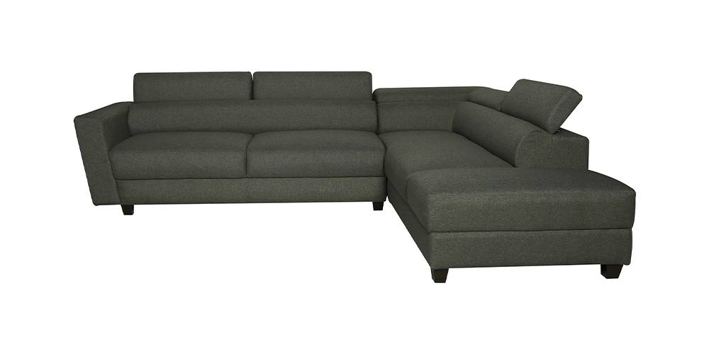 Merish Fabric LHS Sectional Sofa (Slate Grey) by Urban Ladder - - 