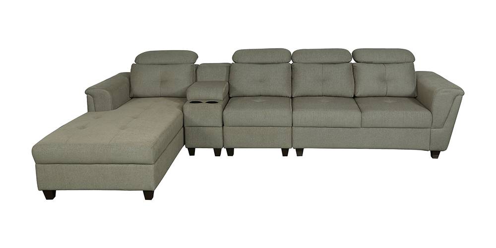 Impero Fabric LHS Sectional Sofa (Sandy Brown) by Urban Ladder - - 