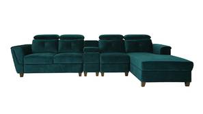 Impero Velvet Sectional Sofa (Teal Blue)