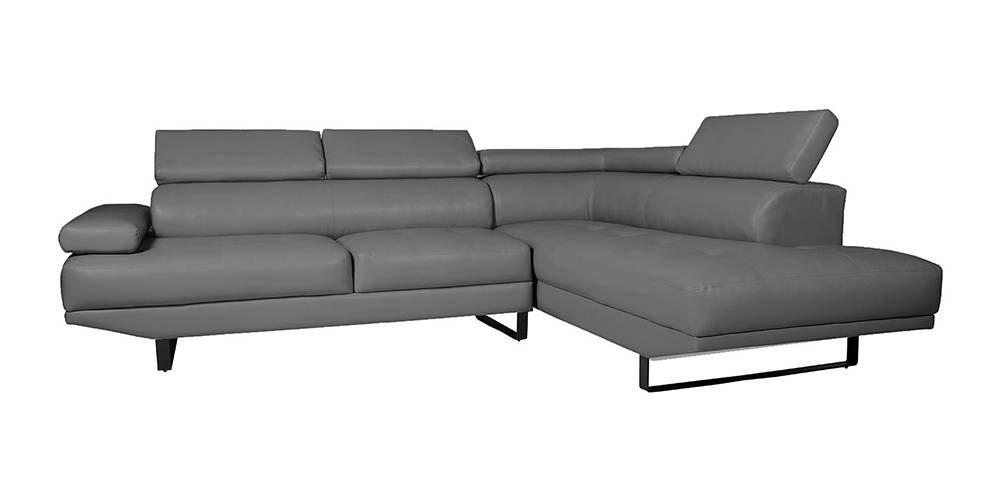 Celez Leatherette LHS Sectional Sofa (Grey) by Urban Ladder - - 
