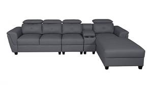 Impero Leatherette Sectional Sofa (Grey)