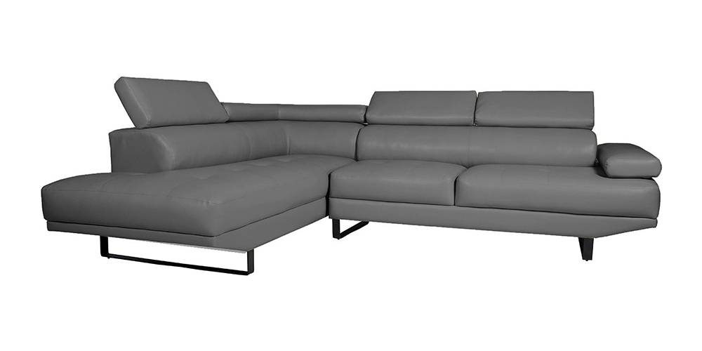 Celez Leatherette Sectional Sofa (Grey) Urban Ladder