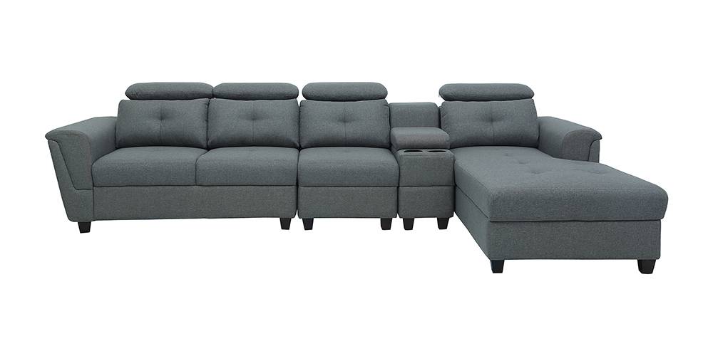 Impero Fabric LHS Sectional Sofa (Slate Grey) by Urban Ladder - - 