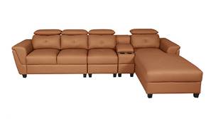 Impero Leatherette Sectional Sofa (Tan)