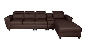 Impero Leatherette Sectional Sofa (Dark Brown)