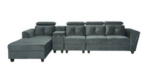 Impero Velvet Sectional Sofa (Fossil Grey)