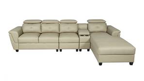 Impero Leatherette Sectional Sofa (Cream)