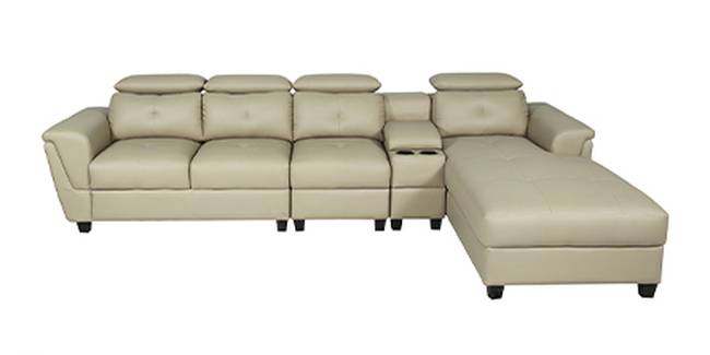 Impero Leatherette Sectional Sofa (Cream) (White, None Standard Set - Sofas, Leatherette Sofa Material, Regular Sofa Size, Regular Sofa Type, 6-seater Custom Set - Sofas)