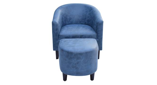 Valencia Accent Chair With Ottoman & Cushion - Blue (Blue) by Urban Ladder - - 