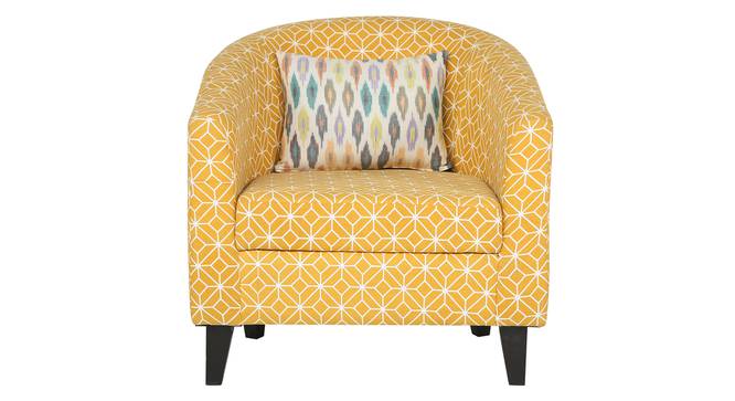 Parmino Accent Chair with Ottoman & Cushion (Ochre, Matte Finish) by Urban Ladder - - 