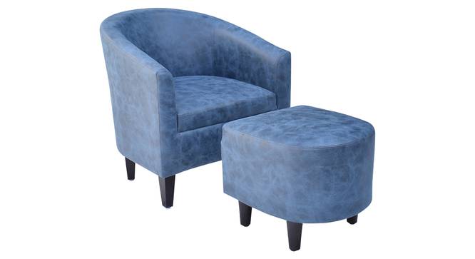 Valencia Accent Chair With Ottoman & Cushion - Blue (Blue) by Urban Ladder - - 