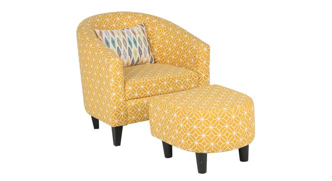 Parmino Accent Chair with Ottoman & Cushion (Ochre, Matte Finish) by Urban Ladder - - 