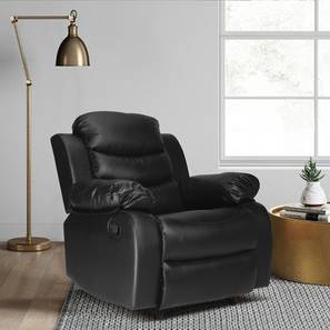 Sofa Under 20000 Design Shine Leatherette One Seater Manual Recliner in Black Colour