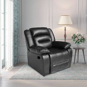 Recliners Design William Leatherette One Seater Manual Recliner in Black Colour