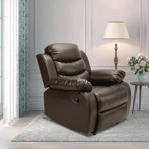 Recliners Design Shine Leatherette One Seater Manual Recliner in Brown Colour