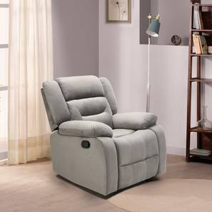 Recliners Design William Leatherette One Seater Manual Recliner in Grey Colour