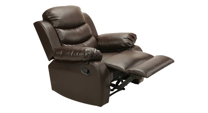 Shine Leatherette 1 Seater Manual Recliner in Brown Colour (Brown, One Seater) by Urban Ladder - - 