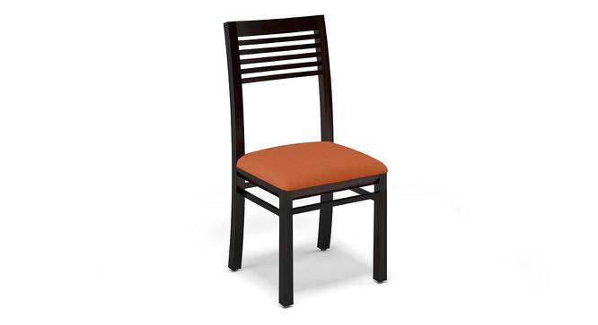 Zella Dining Chair Set of 2 (Finish: Mahogany, Fabric: Wheat Brown) (Mahogany Finish, Burnt Orange) by Urban Ladder - Side View - 