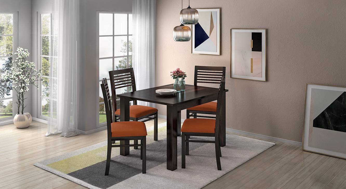 Zella Solid Wood Dining Chair set of in Mahogany Finish Urban Ladder