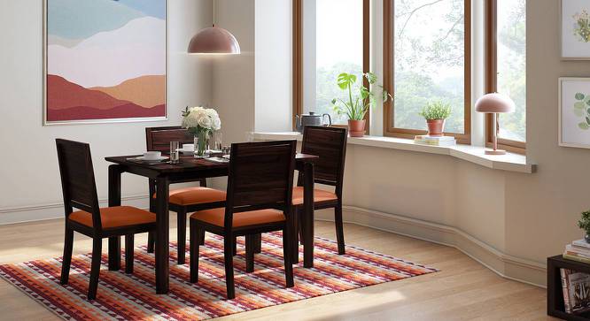 Oribi Dining Chairs - Set of 2 (Mahogany Finish, Burnt Orange) by Urban Ladder - Side View - 