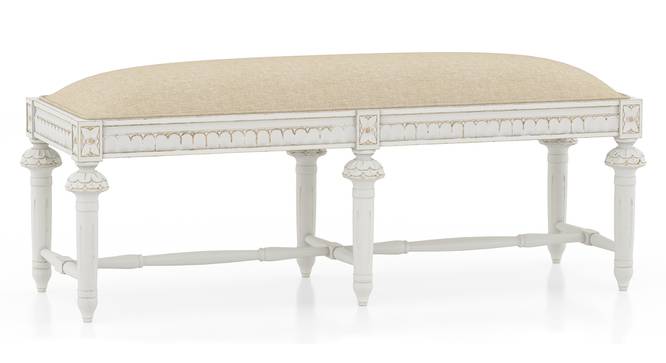 Lucine Bench Finish White Green in Colour (Brown, White Finish) by Urban Ladder - Close View - 