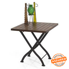 Outdoor Table Design Masai Square Solid Wood Outdoor Table in Dark Teak Colour