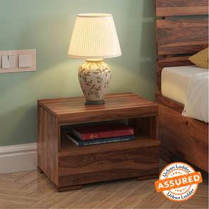 Bedroom Storage In Pondicherry Design Ohio Solid Wood Bedside Table in Teak Finish