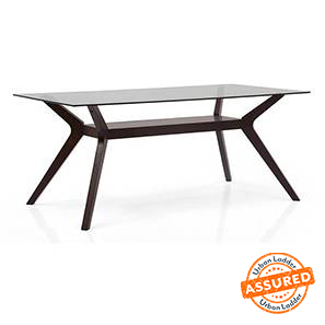 Dining Tables Design Wesley 6 Seater Dining Table in Dark Walnut Finish
